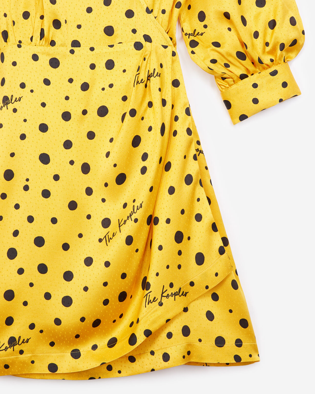 The Kooples FEMME ANTIC GOLD robe portefeuille jaune à pois