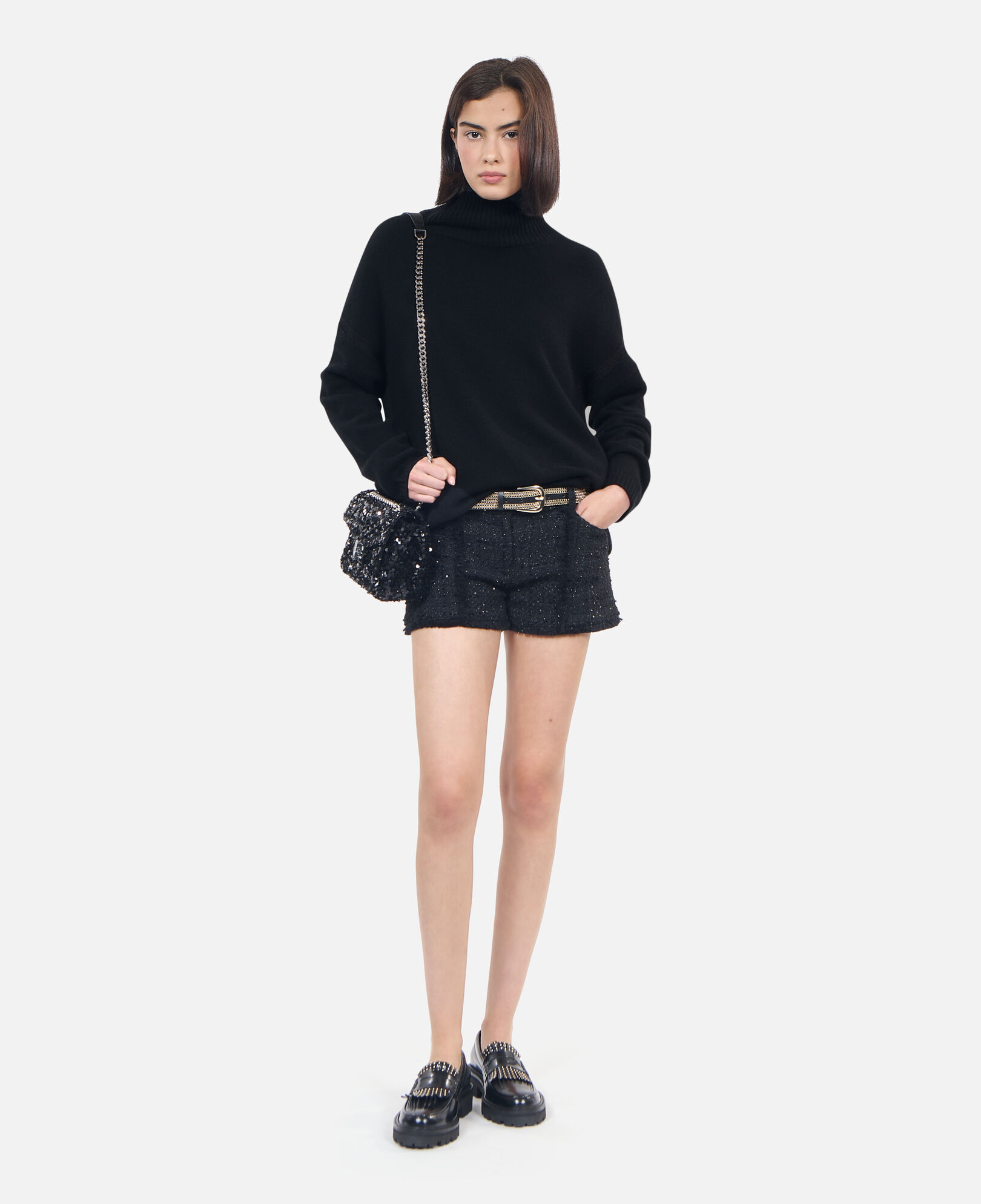 The Kooples DAMEN BLACK schwarzer pullover aus kaschmir