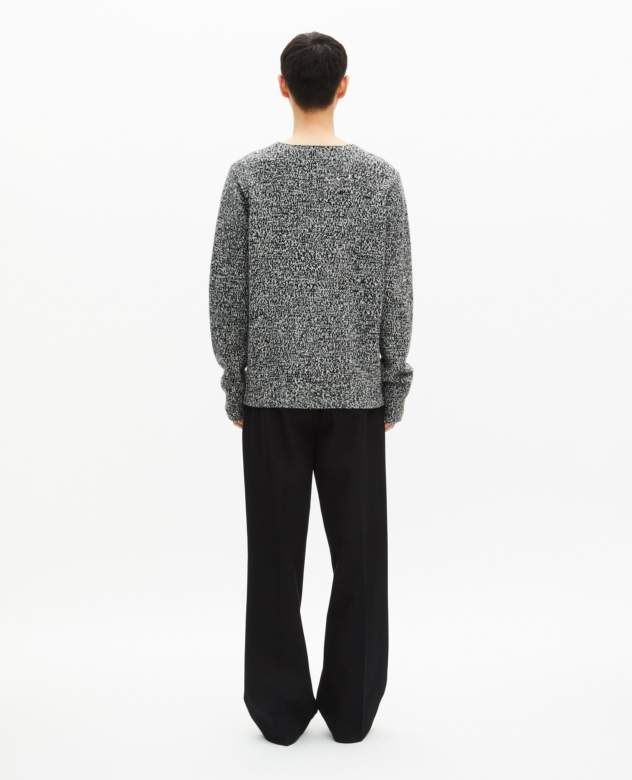 Mouliné-Pullover in Schwarz und Weiß, BLACK WHITE, hi-res image number null