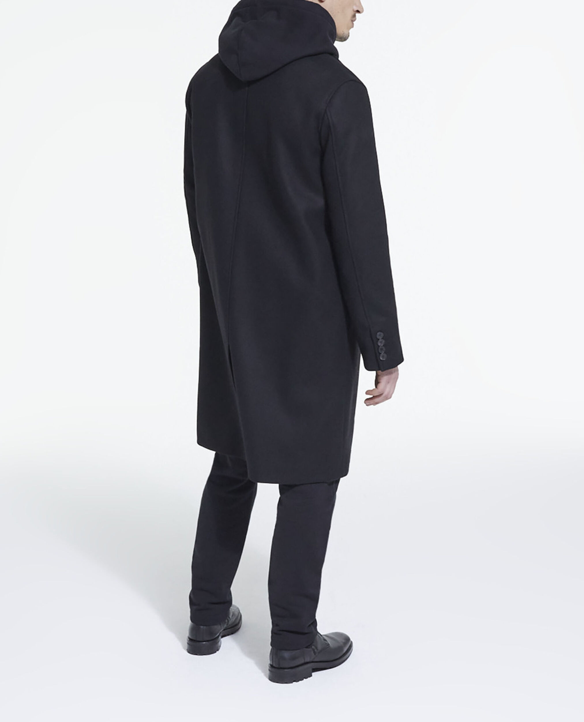 Abrigo largo lana negro, BLACK, hi-res image number null
