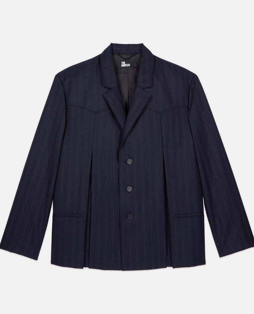 The Kooples HERREN NAVY blauer blazer im kimonostil mit streifen