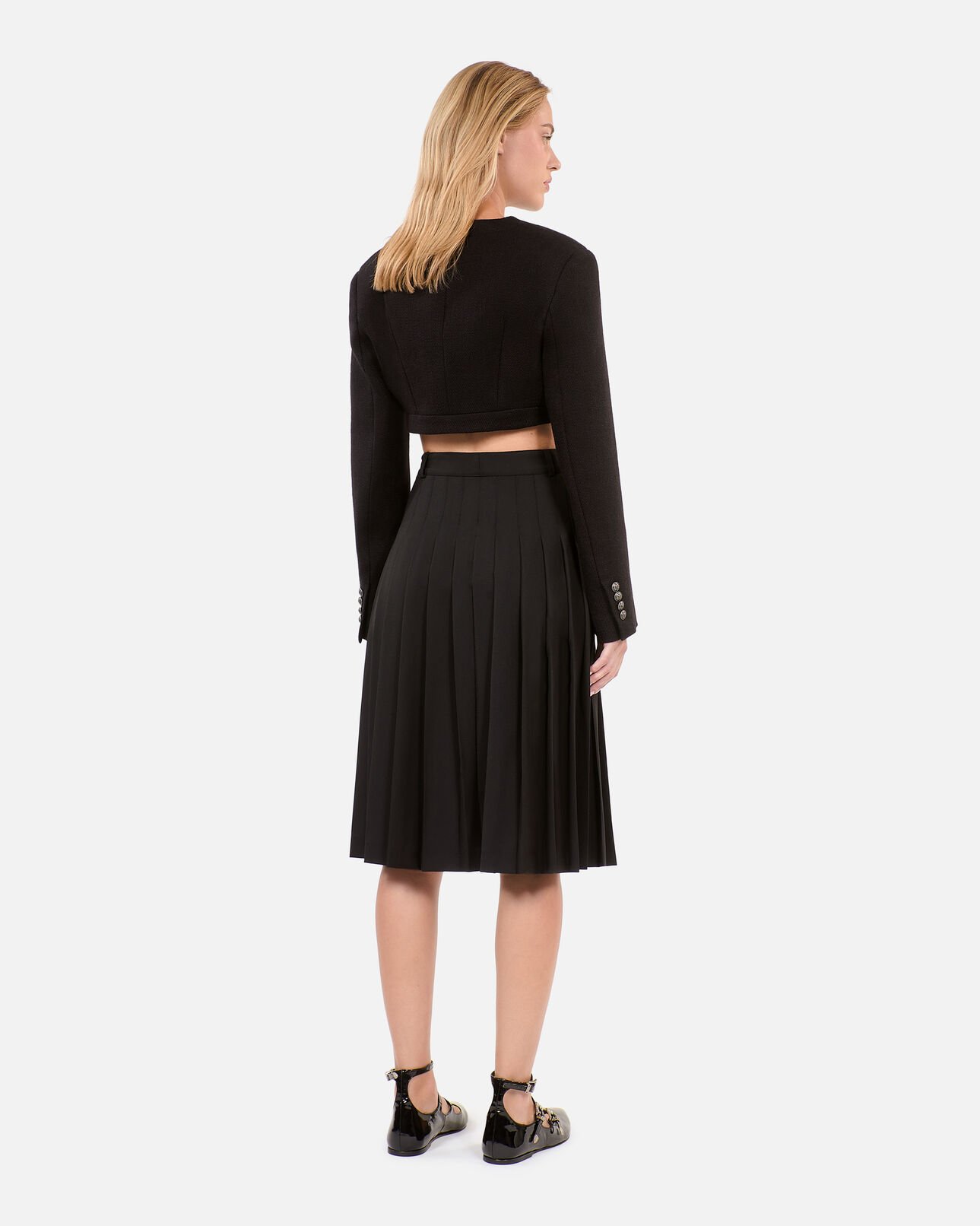 The Kooples WOMEN BLACK long black pleated skirt