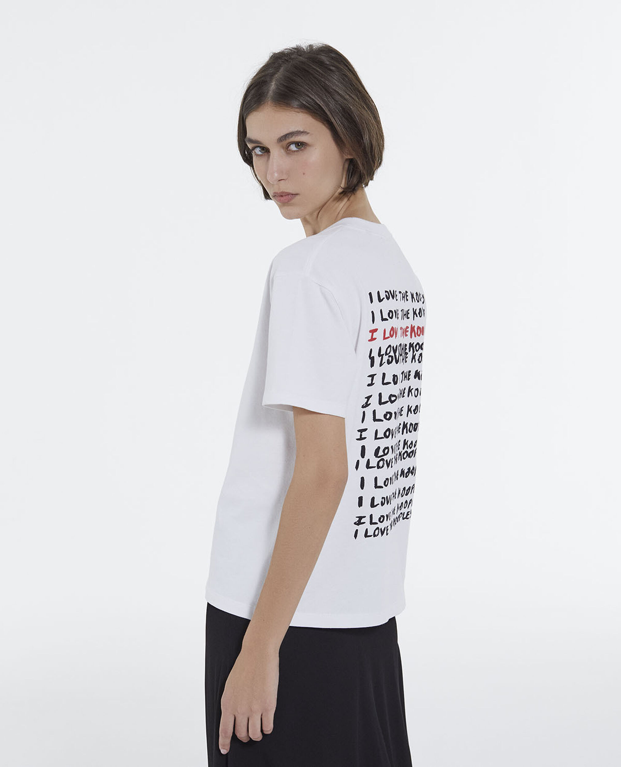 T-shirt blanc coton Love The Kooples, WHITE, hi-res image number null