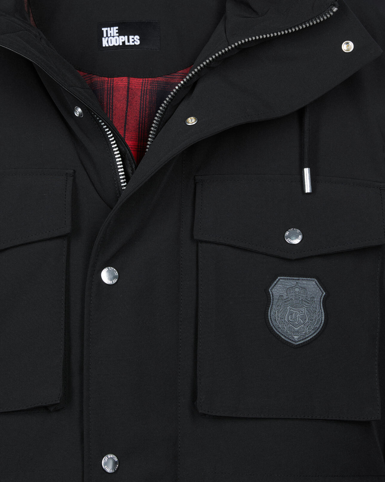 The Kooples HOMME BLACK parka à capuche noire