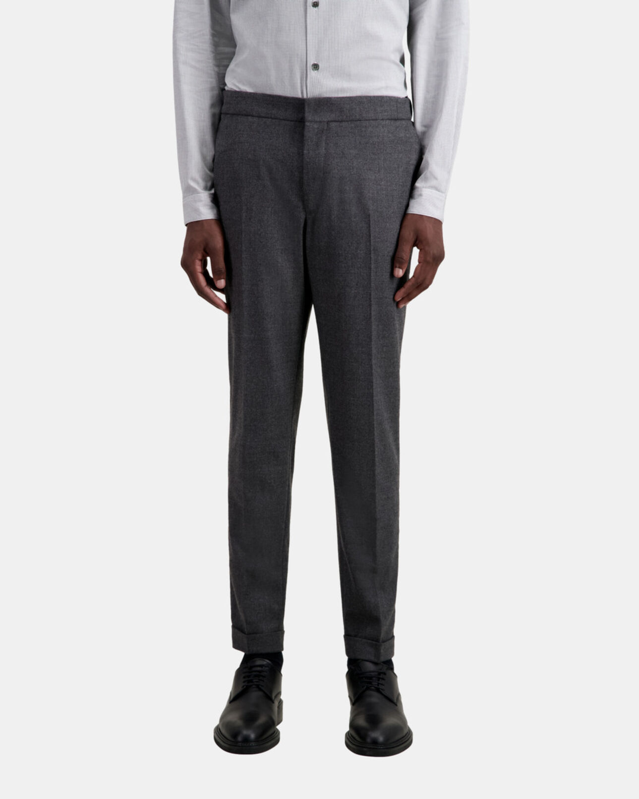 The Kooples HOMME GREY pantalon gris en flanelle