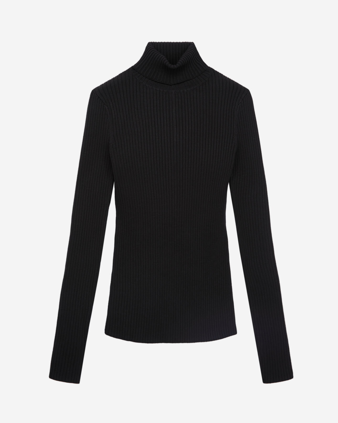 The Kooples WOMEN BLACK black ribbed fine knit sweater