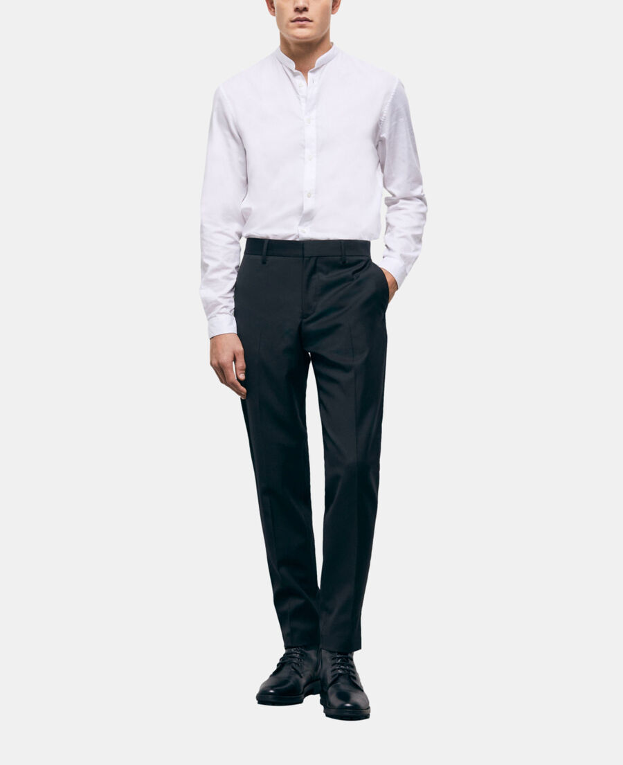 pantalon de costume en laine noir