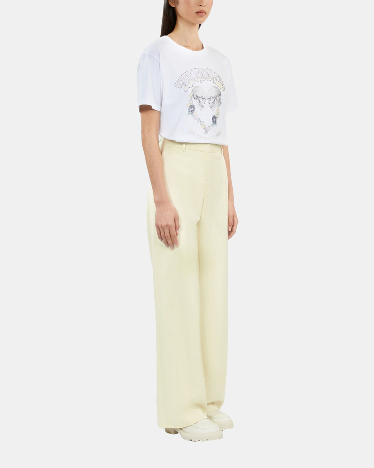 The Kooples FEMME BRIGHT YELLOW pantalon tailleur jaune clair