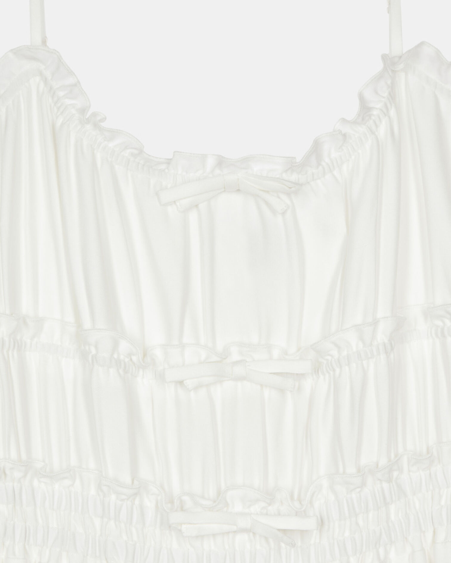 Long white dress with bows, WHITE, hi-res image number null