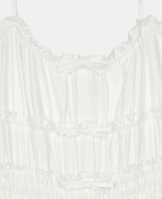The Kooples DAMEN WHITE langes, weißes kleid mit schleifen