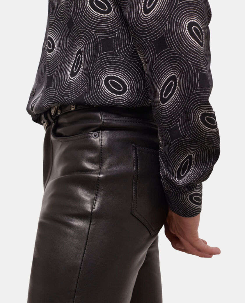 The Kooples HERREN BLACK schwarze slim-fit-hose aus leder