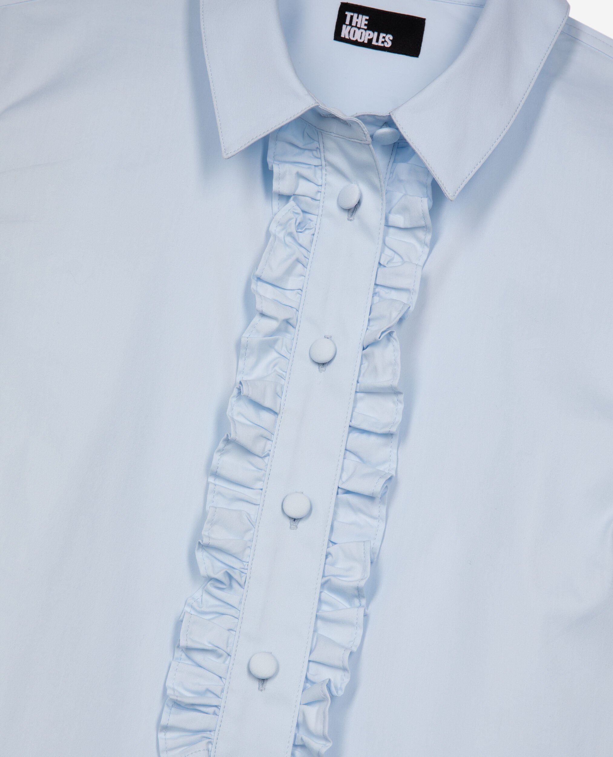 Blue poplin shirt with ruffles, LIGHT BLUE, hi-res image number null