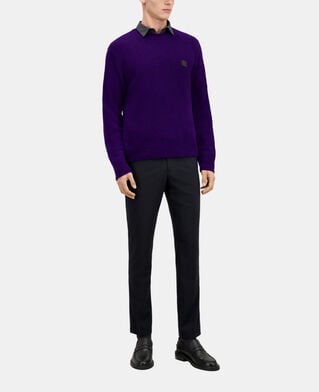 The Kooples HOMME DARK PURPLE pull en mélange de laine et alpaga violet
