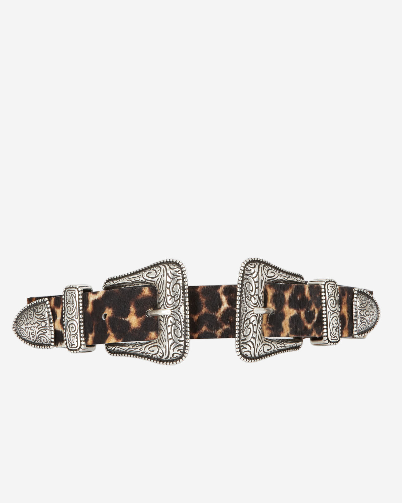 The Kooples WOMEN LEOPARD leopard print leather belt