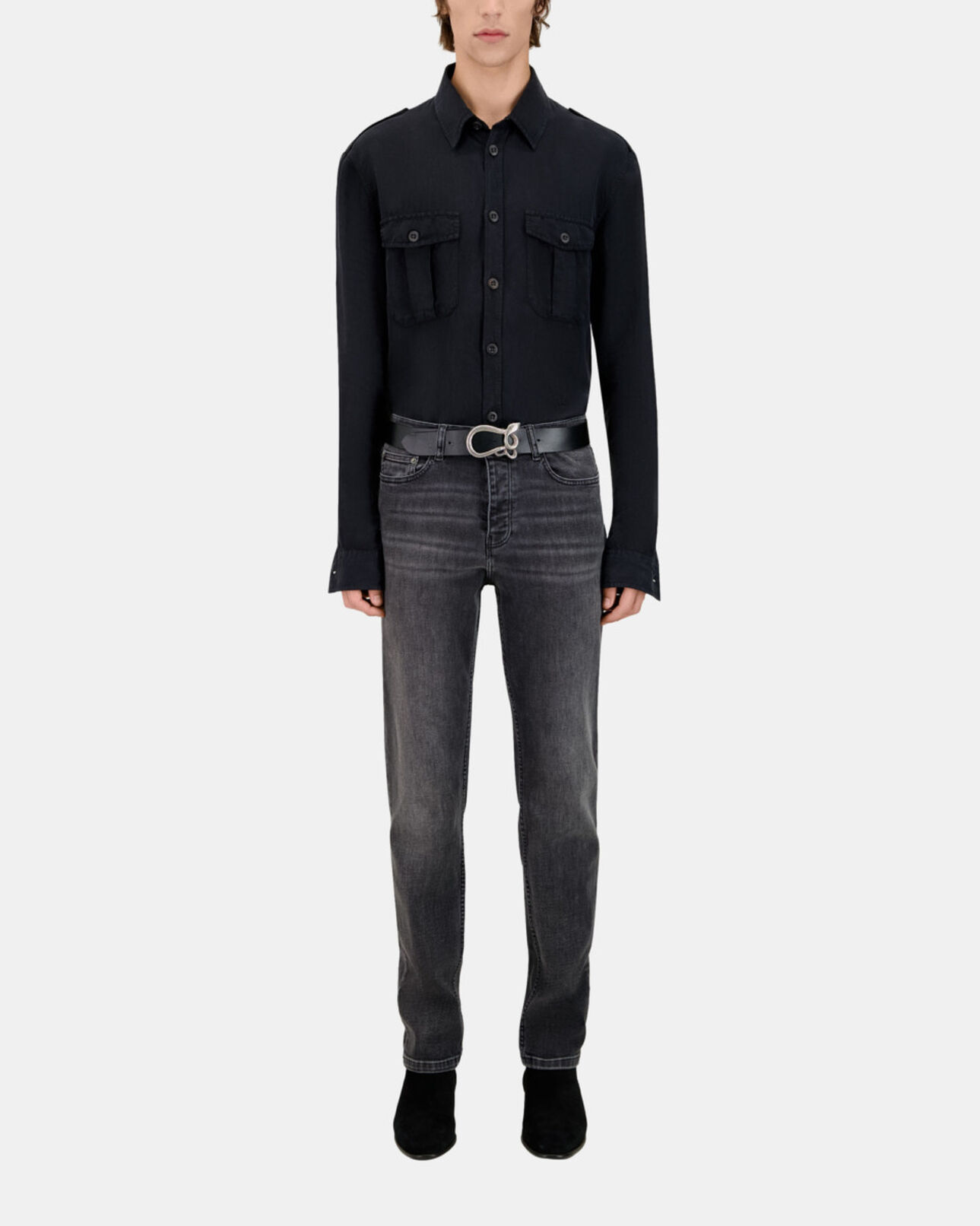 The Kooples MEN DARK GREY grey slim jeans