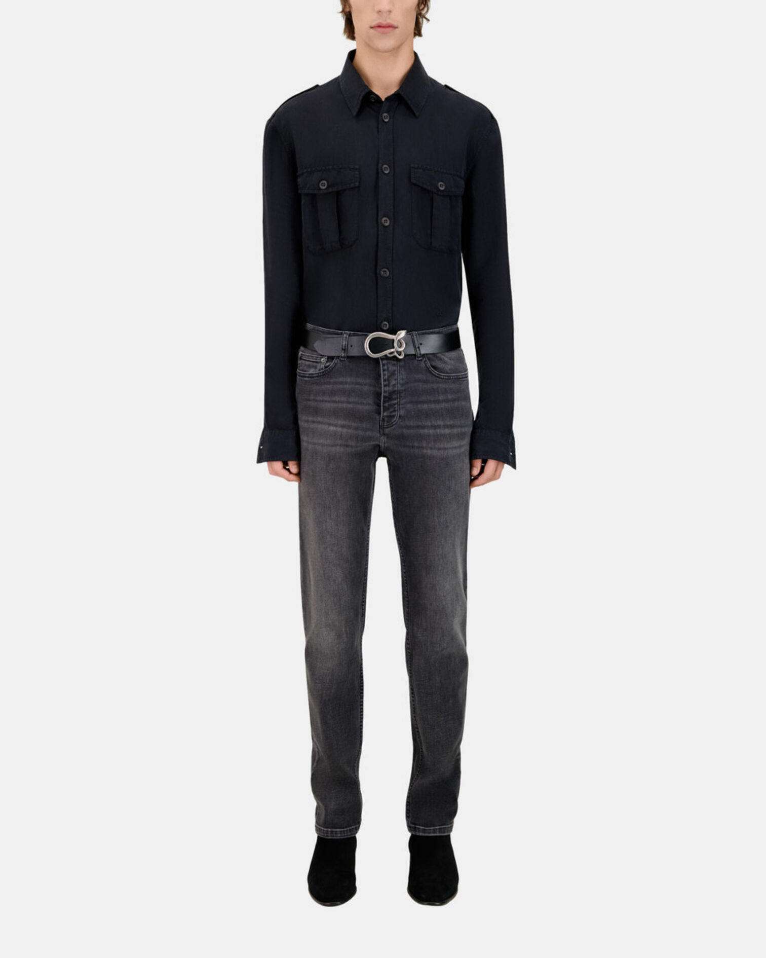 Grey slim jeans, DARK GREY, hi-res image number null