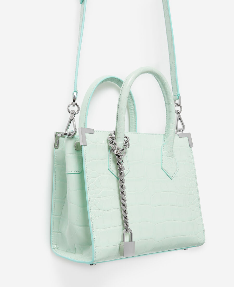 sac medium ming vert menthe métallerie argentée