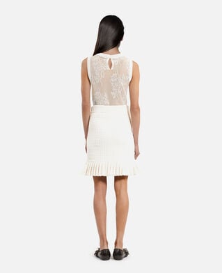 The Kooples FEMME ECRU jupe courte en maille écrue
