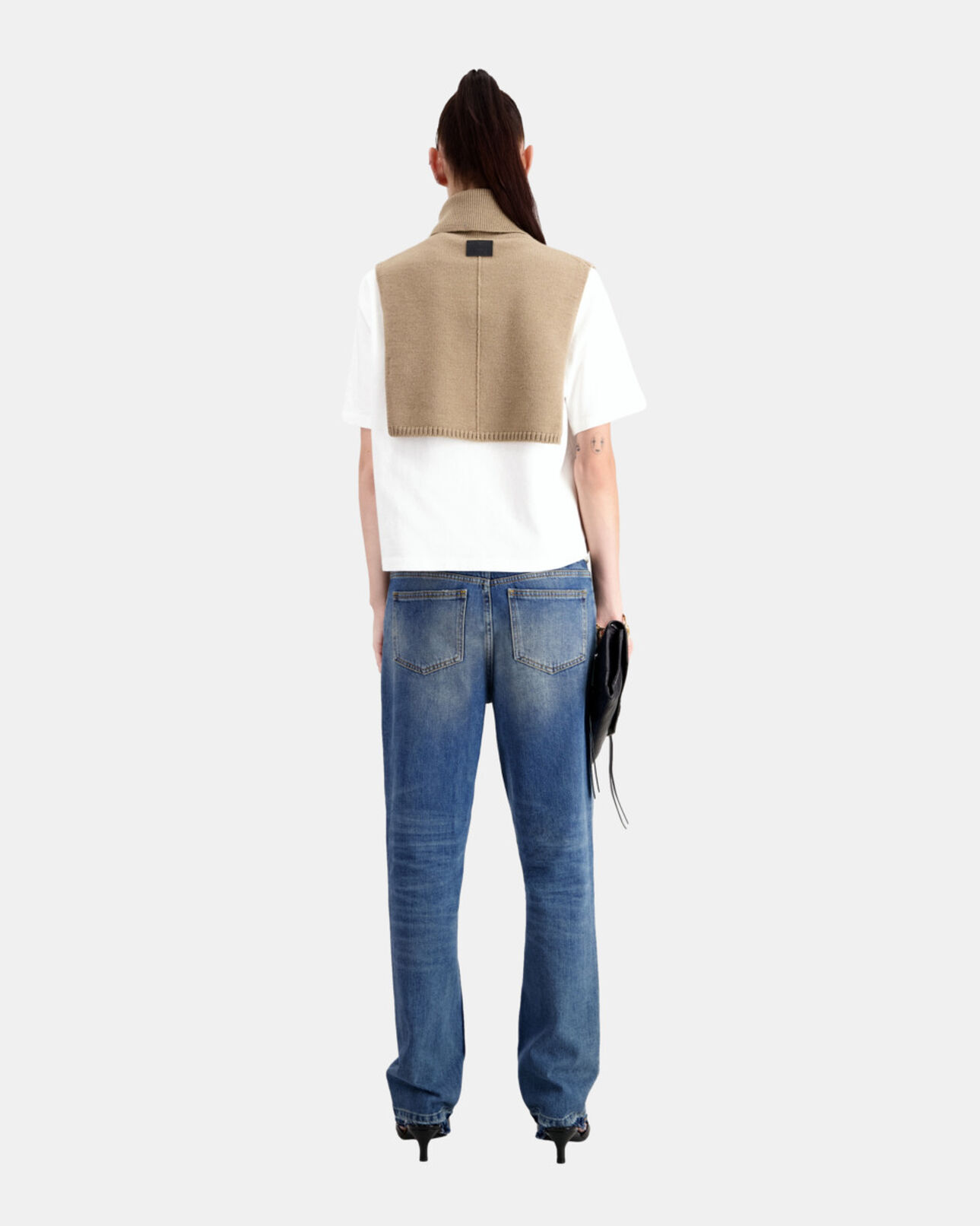 The Kooples WOMEN BROWN-BEIGE brown wool plastron
