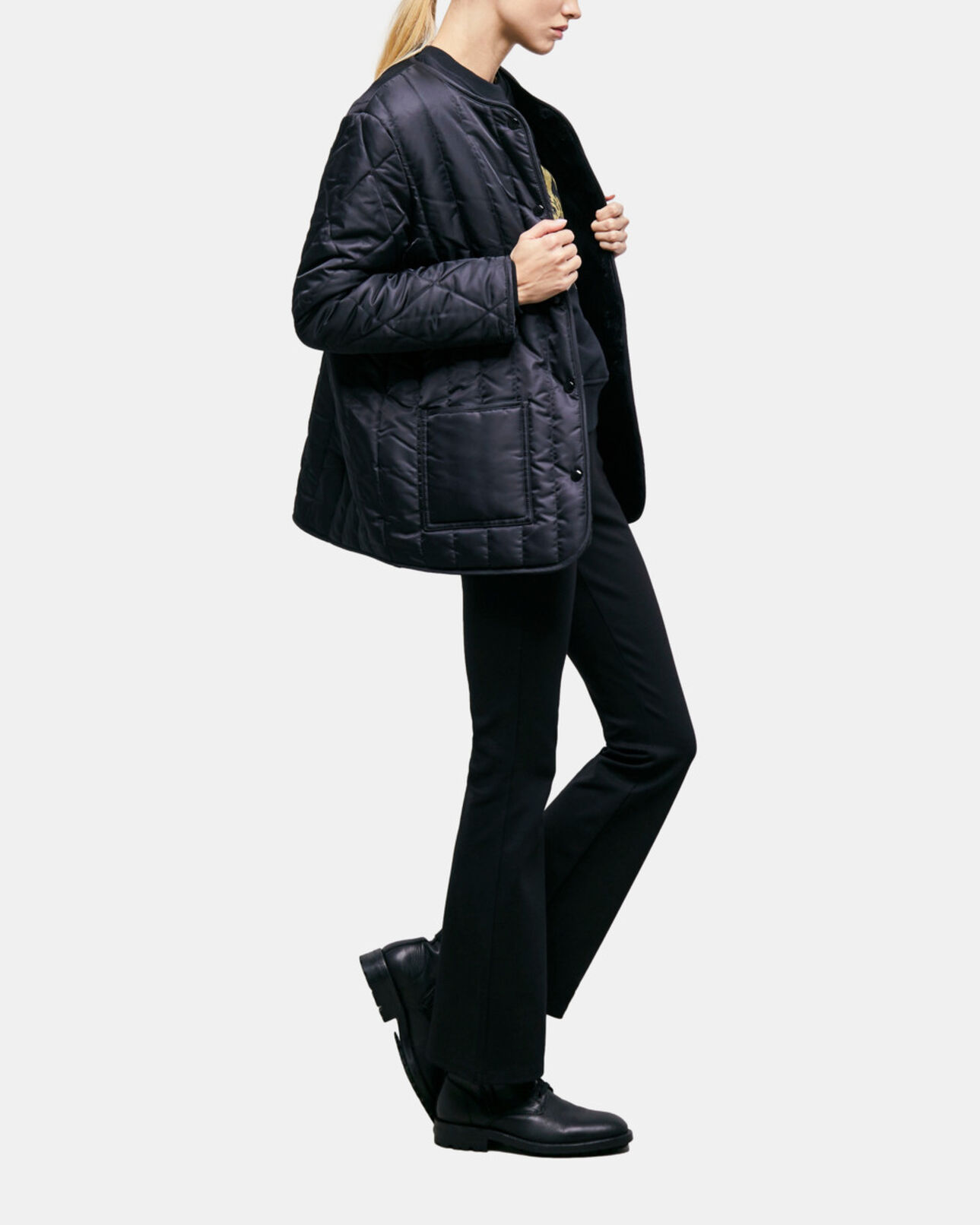 The Kooples FEMME BLACK pantalon flare noir