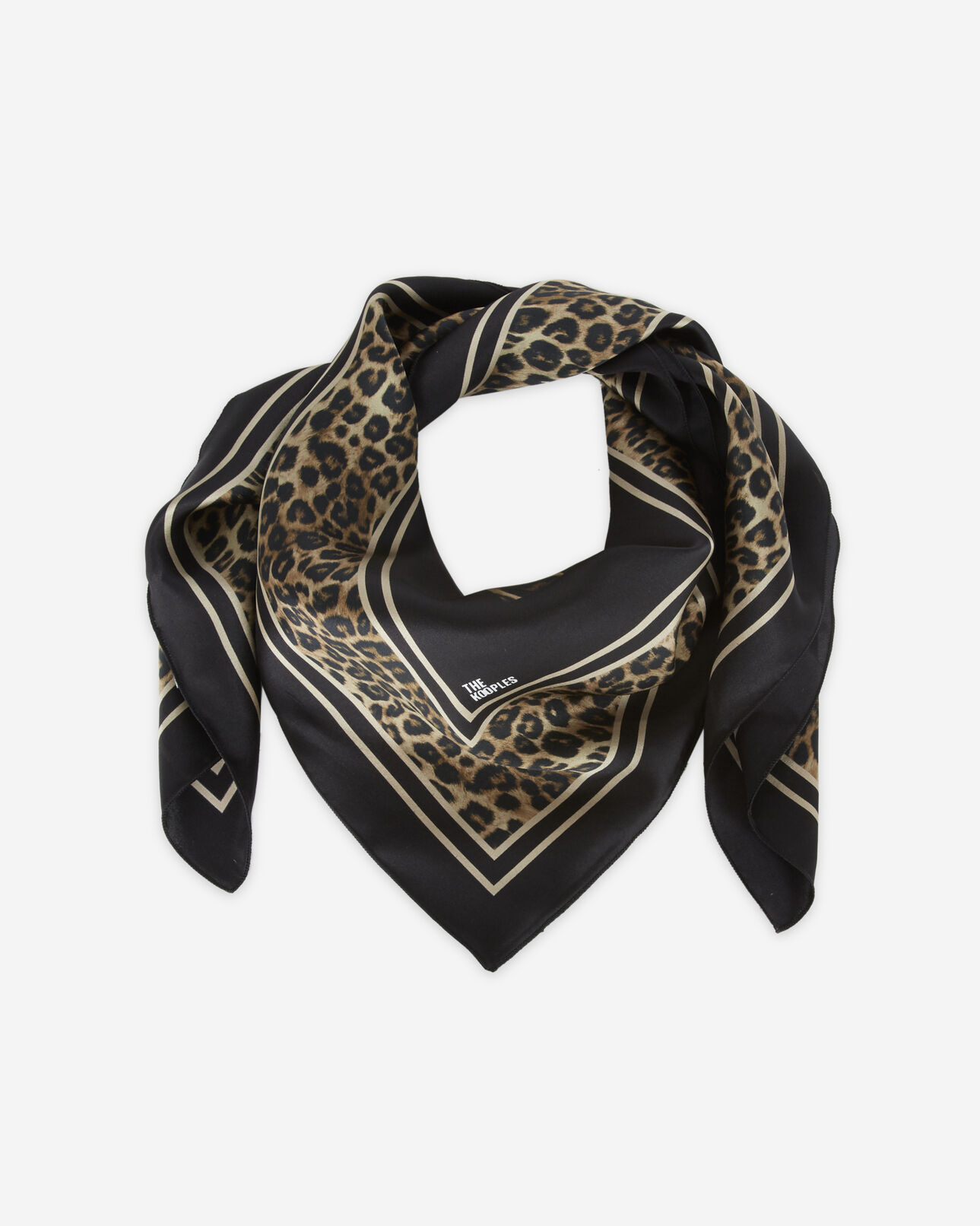 The Kooples MIXED LEOPARD leopard print silk scarf