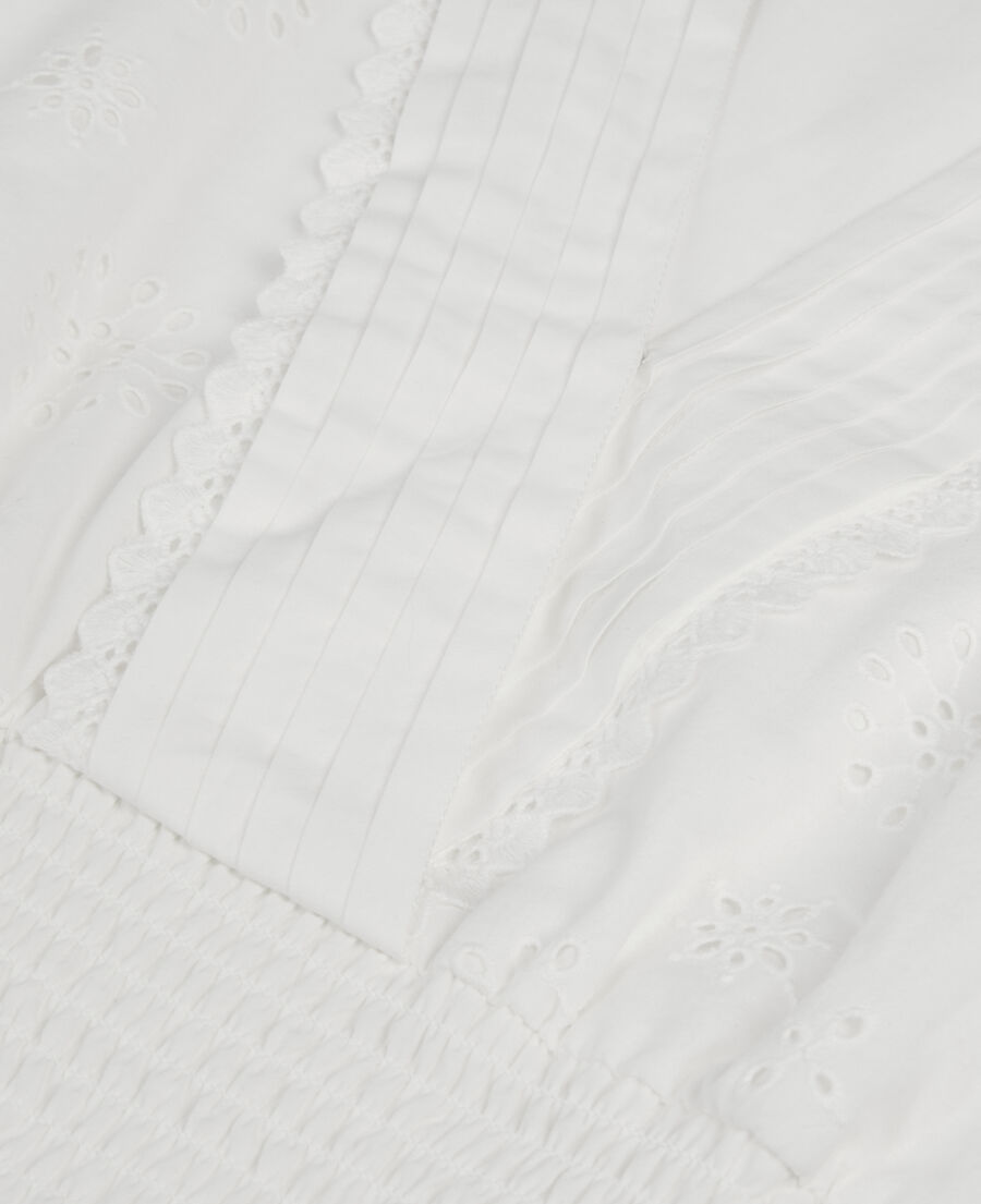 The Kooples F WHITE white short top in english embroidery