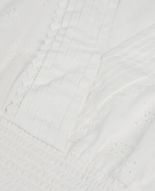 The Kooples F WHITE white short top in english embroidery