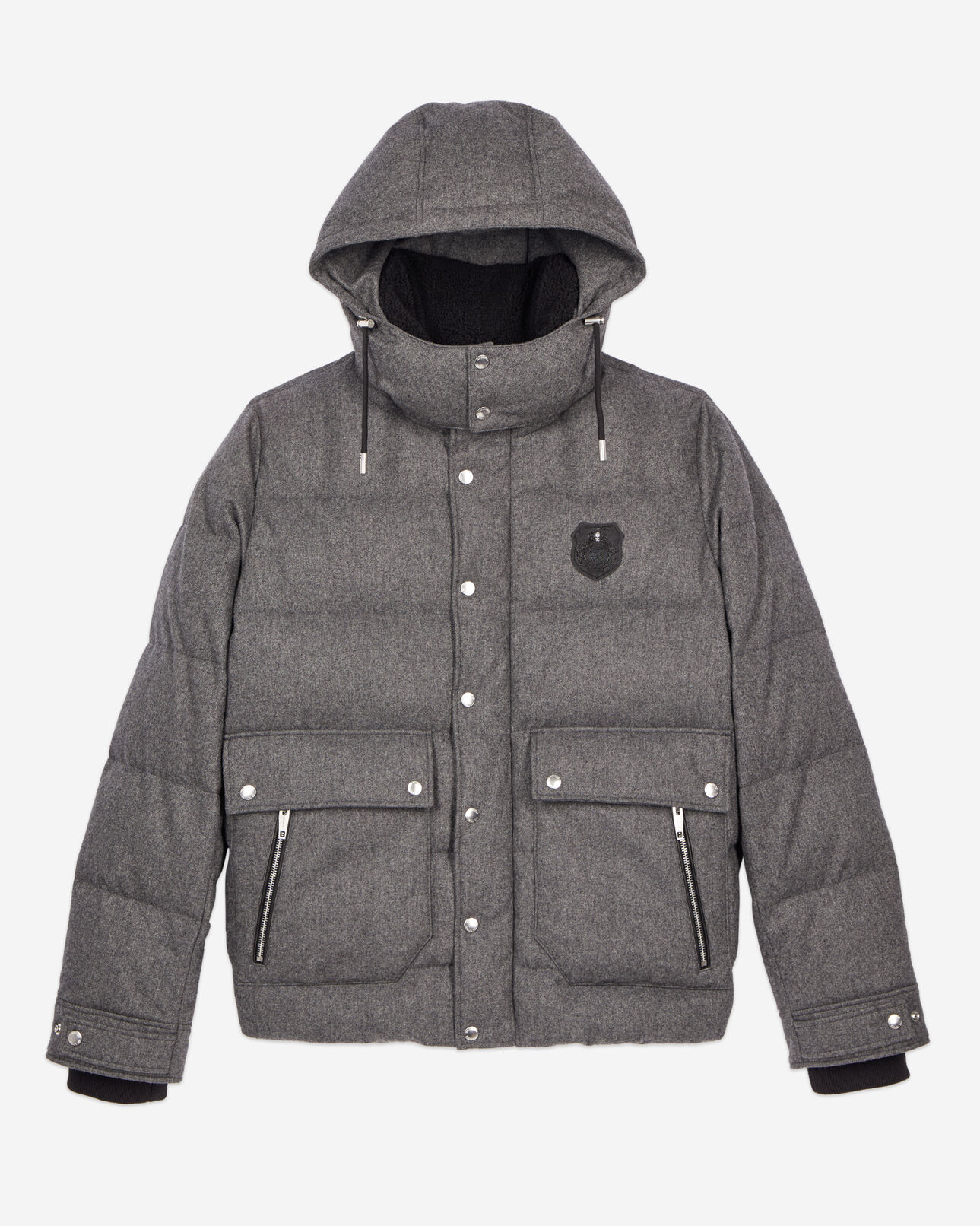 The Kooples HERREN GRIS CLAIR graue daunenjacke aus flanell