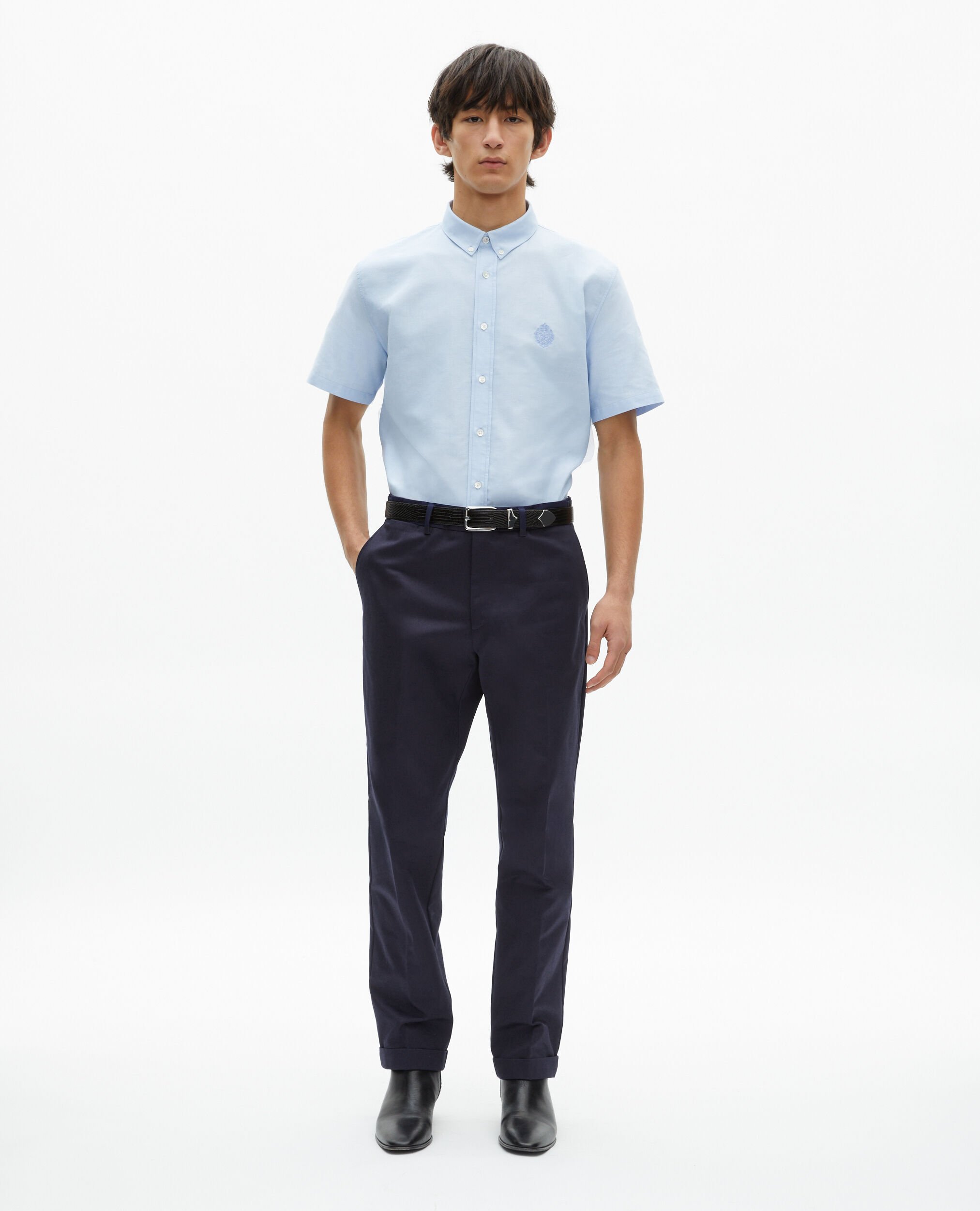 Pantalon ajusté marine, DARK NAVY, hi-res image number null