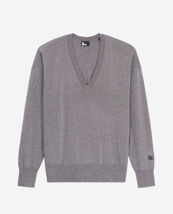 grey glitter effect sweater