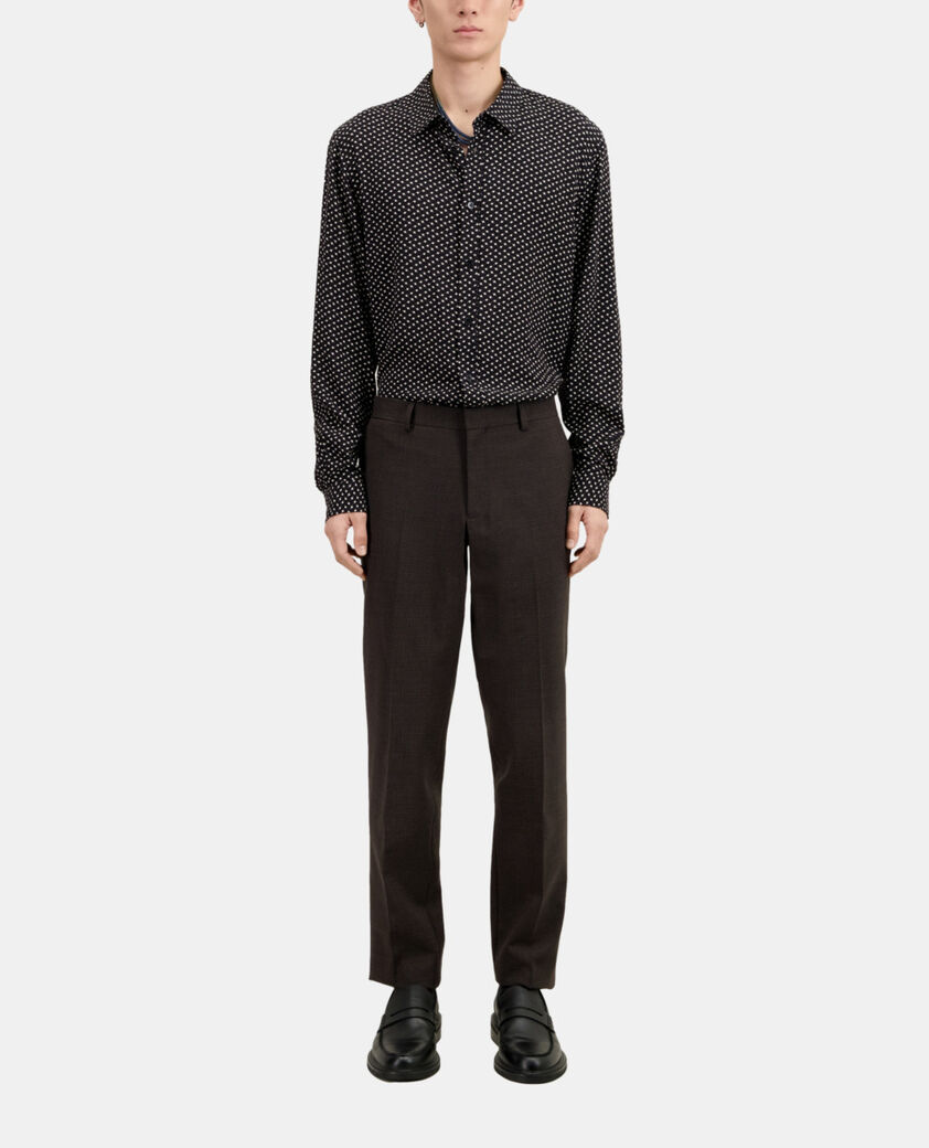 The Kooples HERREN BROWN / BLACK braune anzughose mit hahnentrittmuster