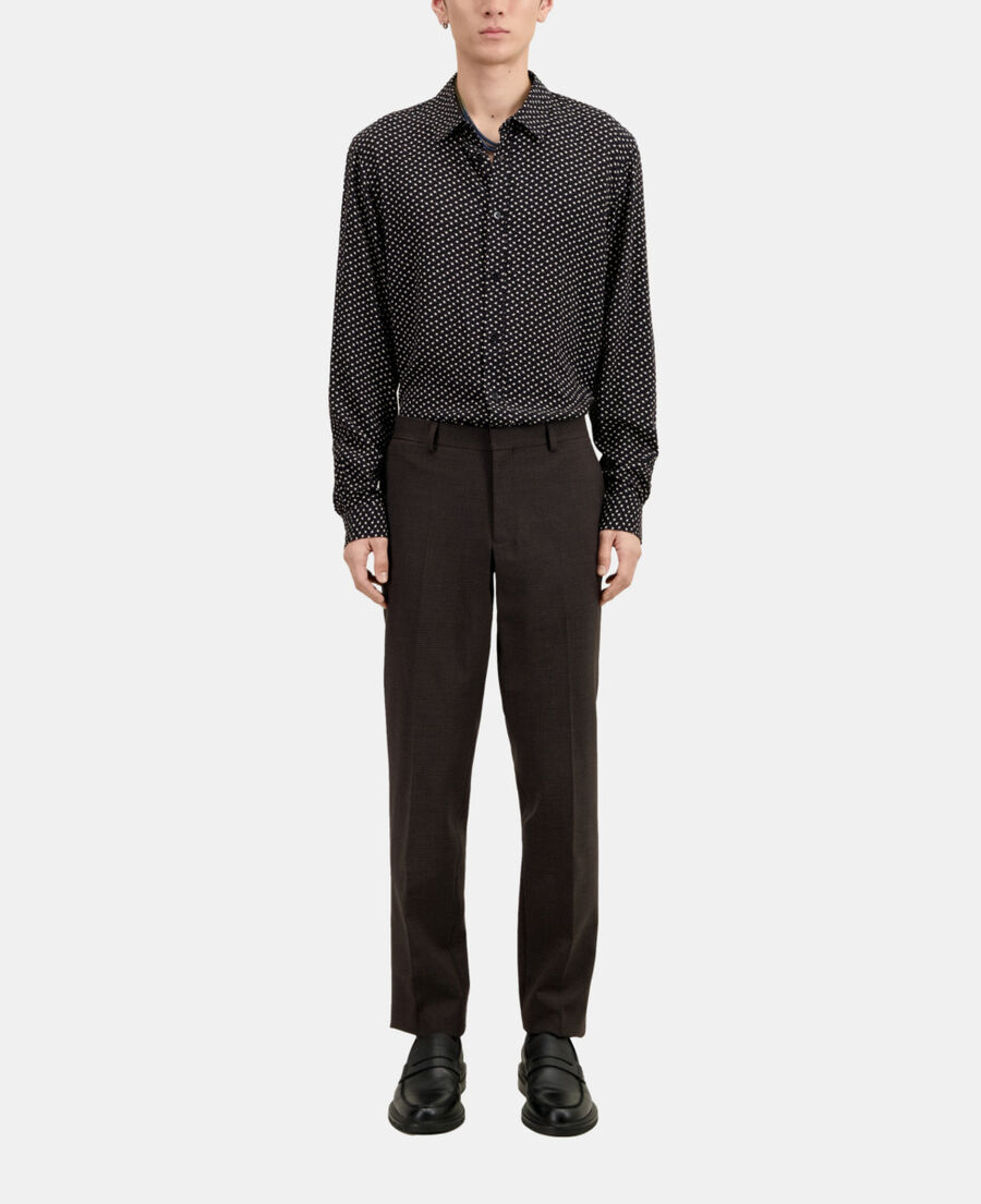 The Kooples HERREN BROWN / BLACK braune anzughose mit hahnentrittmuster