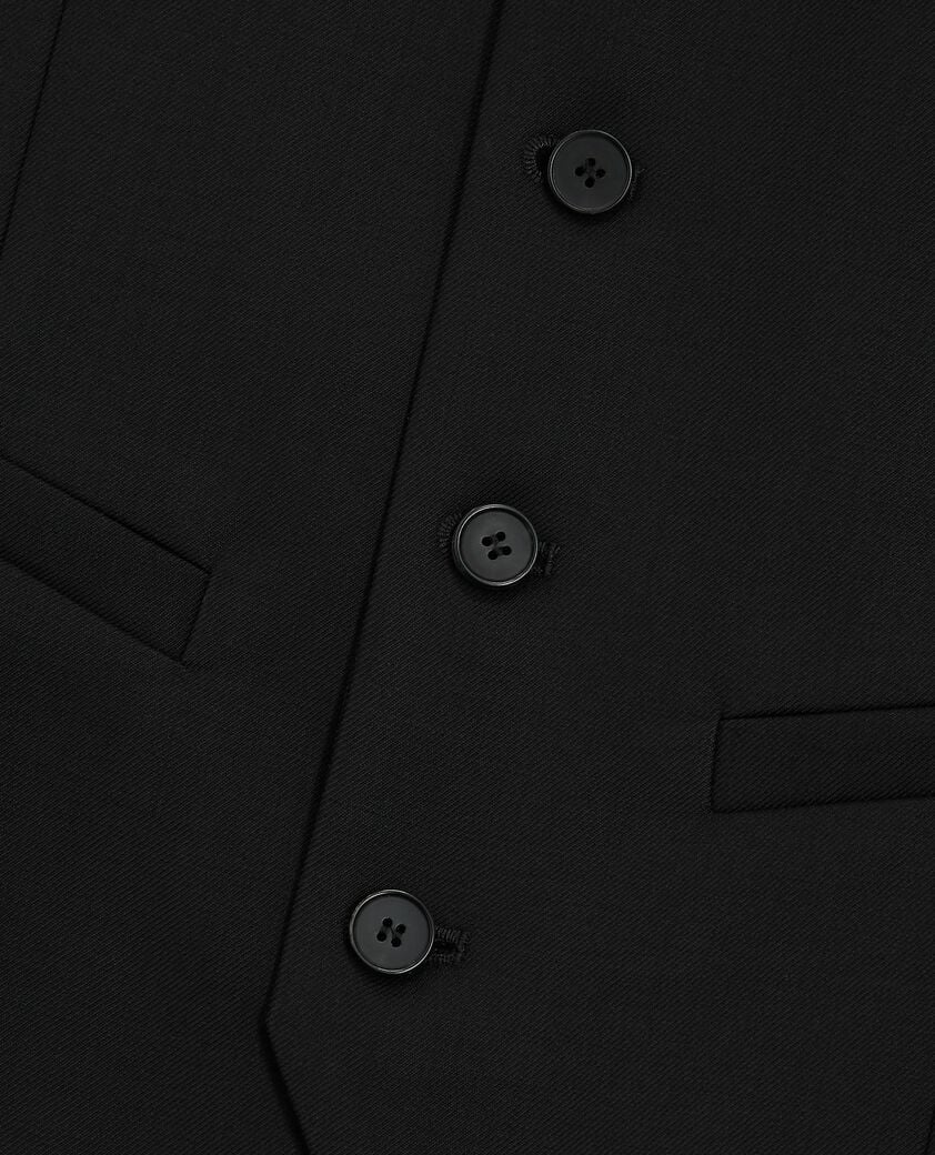 The Kooples HOMME BLACK gilet de costume en laine noir coupe tailleur