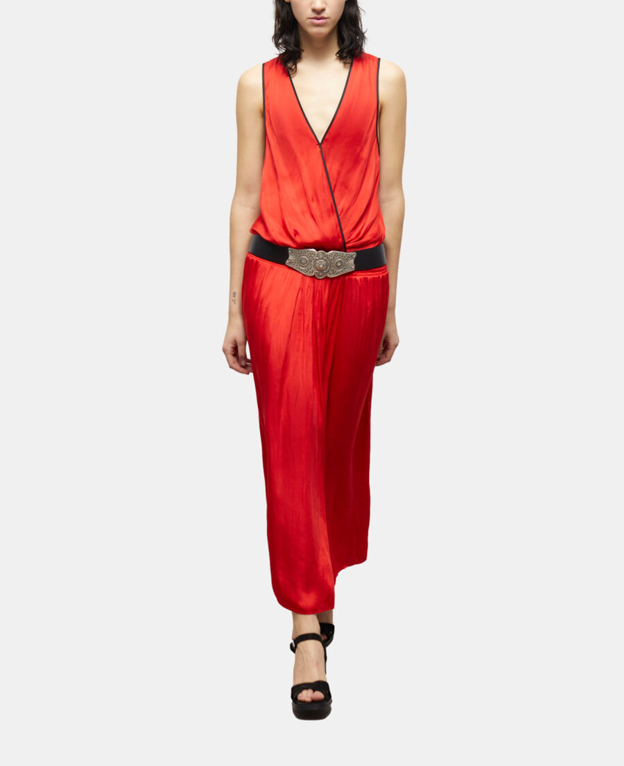 The Kooples WOMEN BLACK wide black leather belt with large western-style buckle