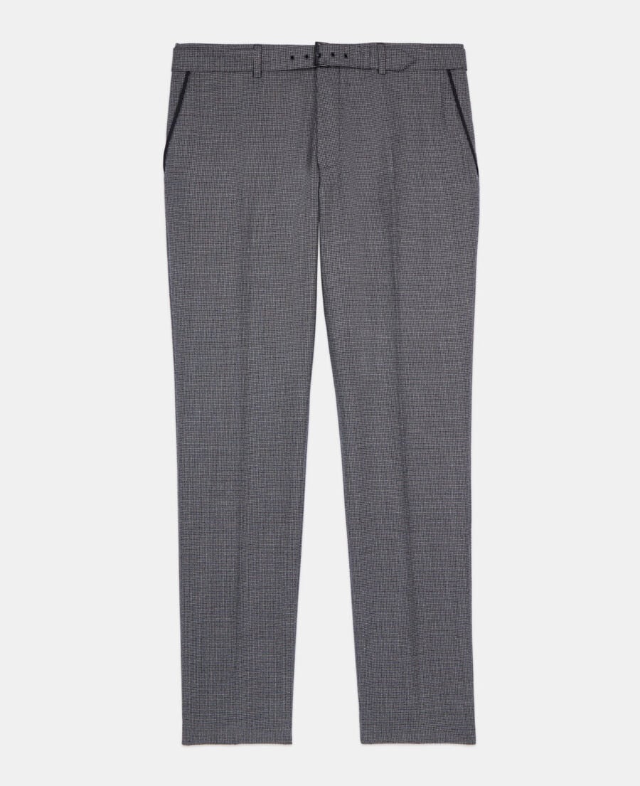 The Kooples HERREN BLACK GREY schwarz-weiße anzughose mit hahnentrittmuster
