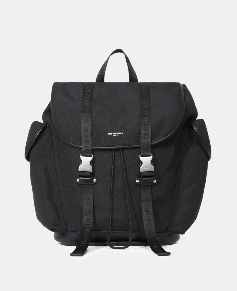 black technical backpack with pockets