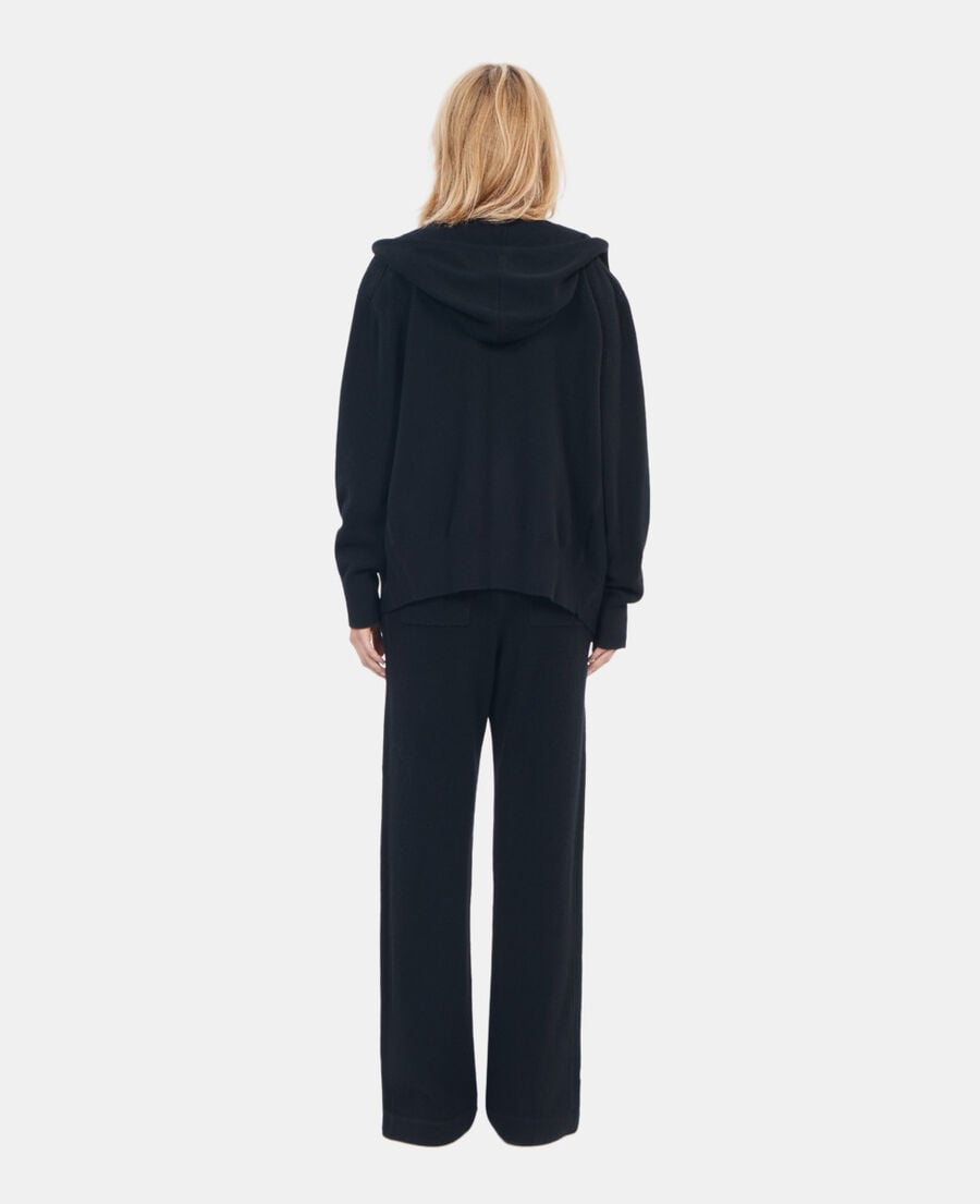 The Kooples F BLACK black wool and cashmere hoodie