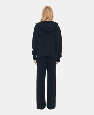 The Kooples F BLACK black wool and cashmere hoodie