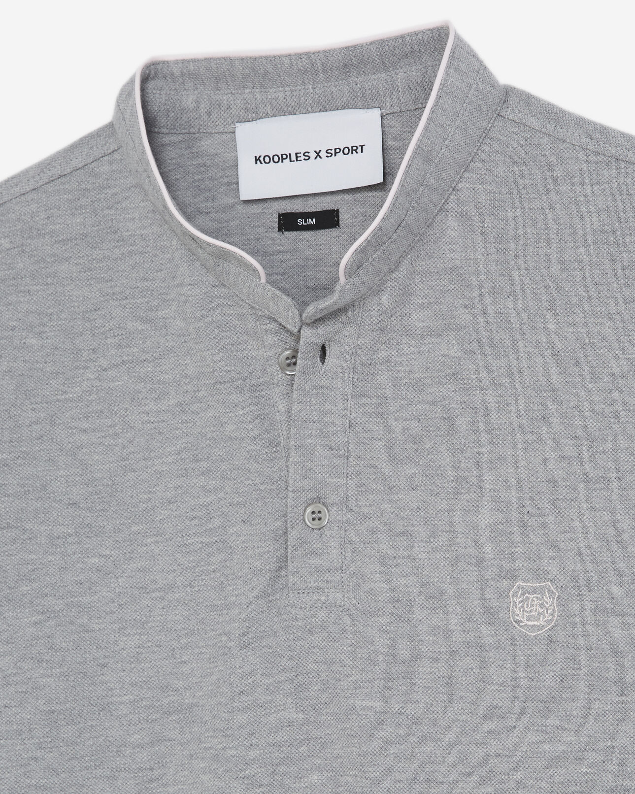 The Kooples MEN GREY MEL / BABY PINK light gray polo shirt