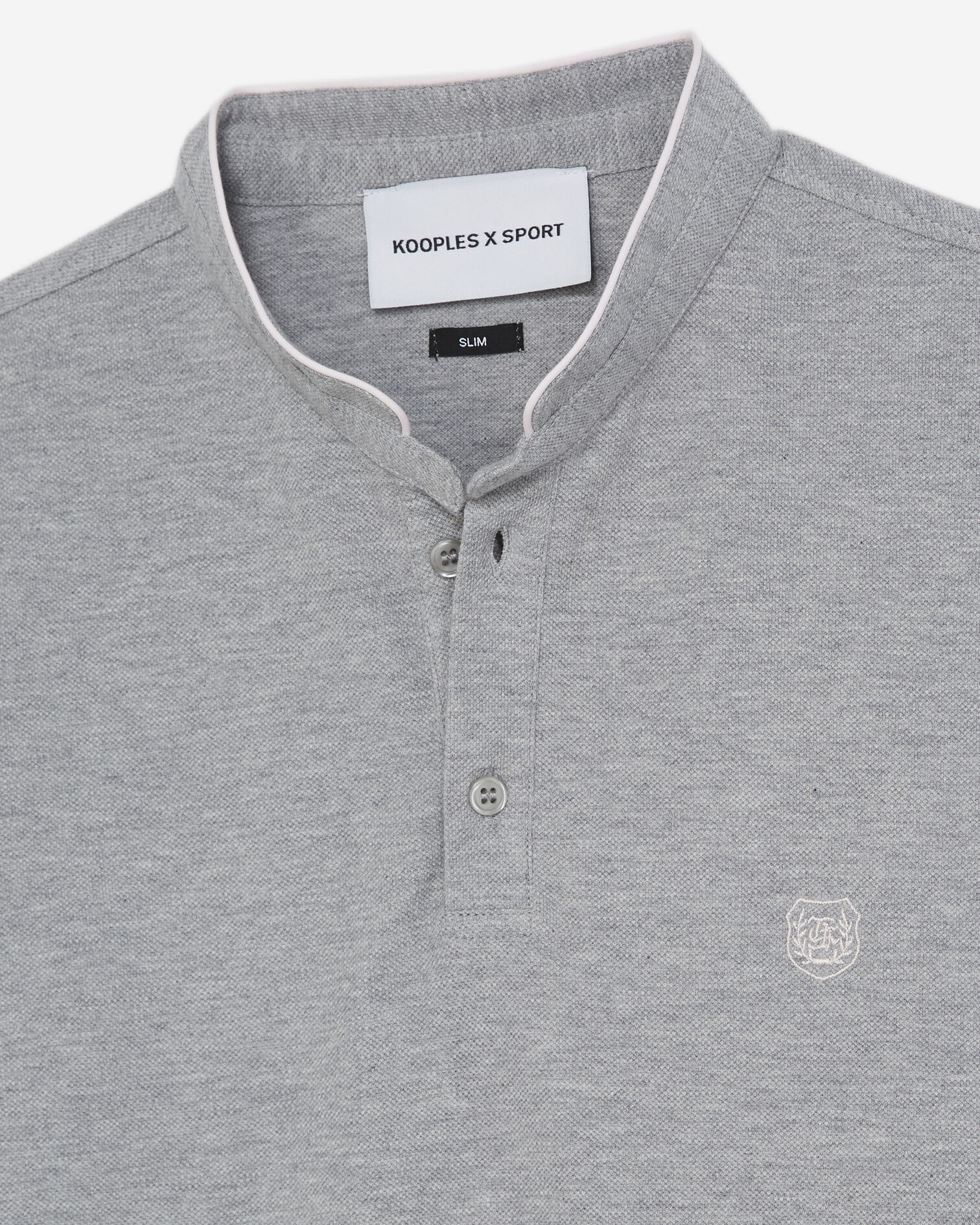 Light gray polo shirt, GREY MEL / BABY PINK, hi-res image number null