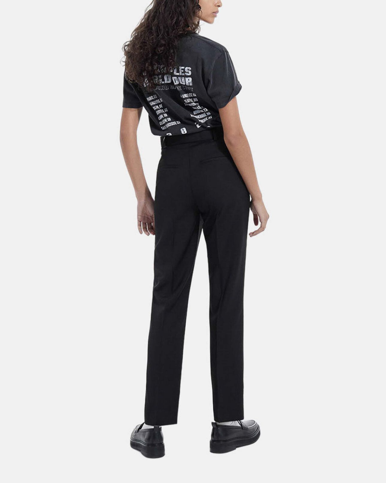 The Kooples FEMME BLACK WASHED t-shirt noir délavé coton motif concert