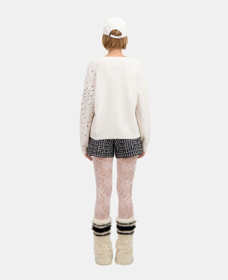 The Kooples F ECRU ecru sweater in cashmere-blend with stars