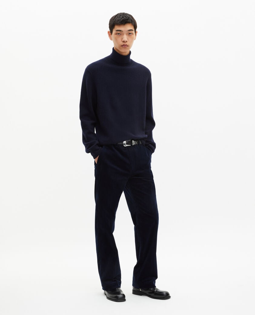 The Kooples HOMME NAVY pull col roul&eacute; en cachemire marine