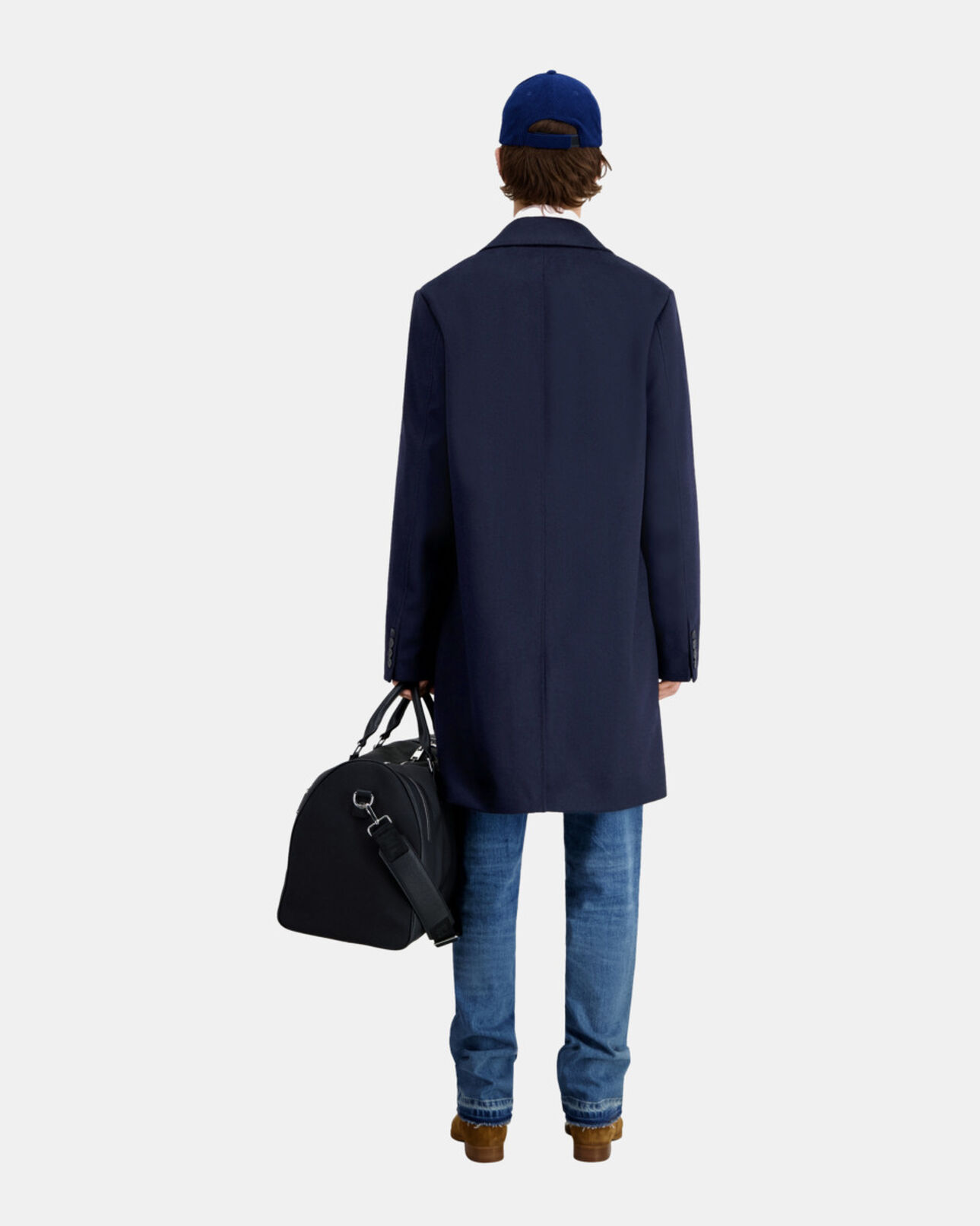 The Kooples MEN DARK NAVY long navy blue cashmere coat