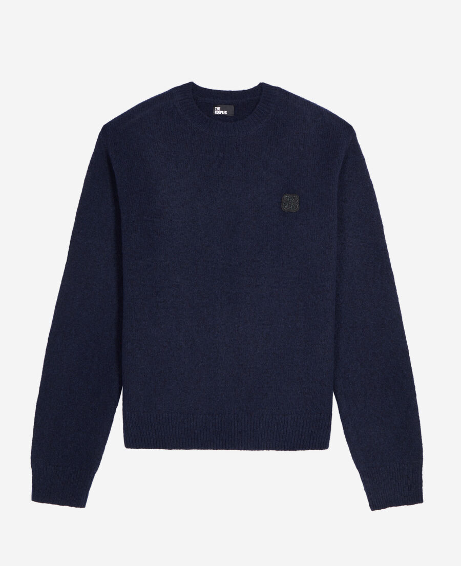 The Kooples H NAVY navy blue wool and alpaca blend sweater