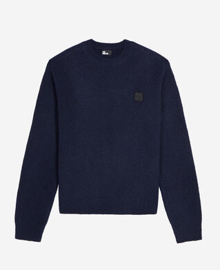 The Kooples H NAVY navy blue wool and alpaca blend sweater