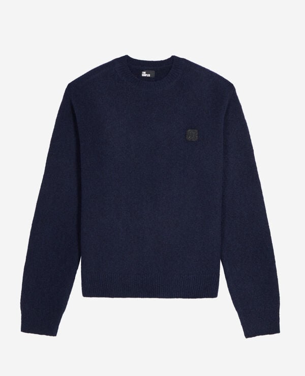 The Kooples HOMME NAVY pull en laine mélangée bleu marine