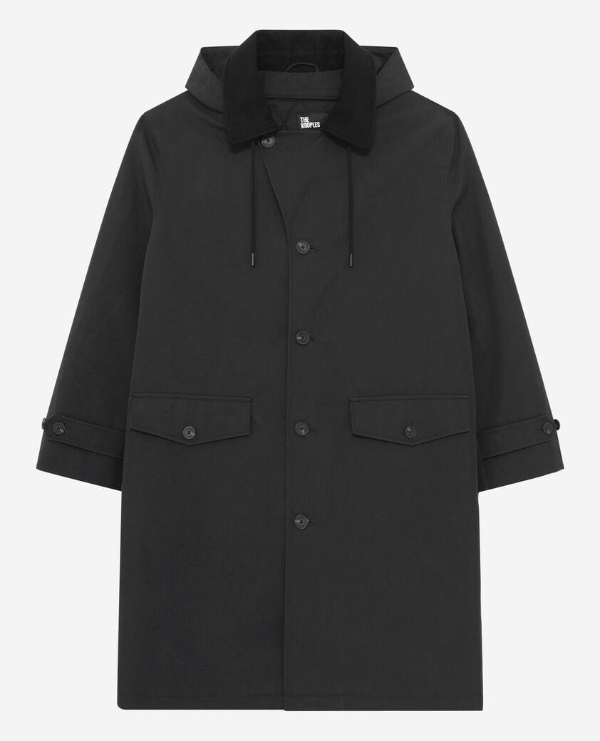 The Kooples H BLACK black hooded trench parka