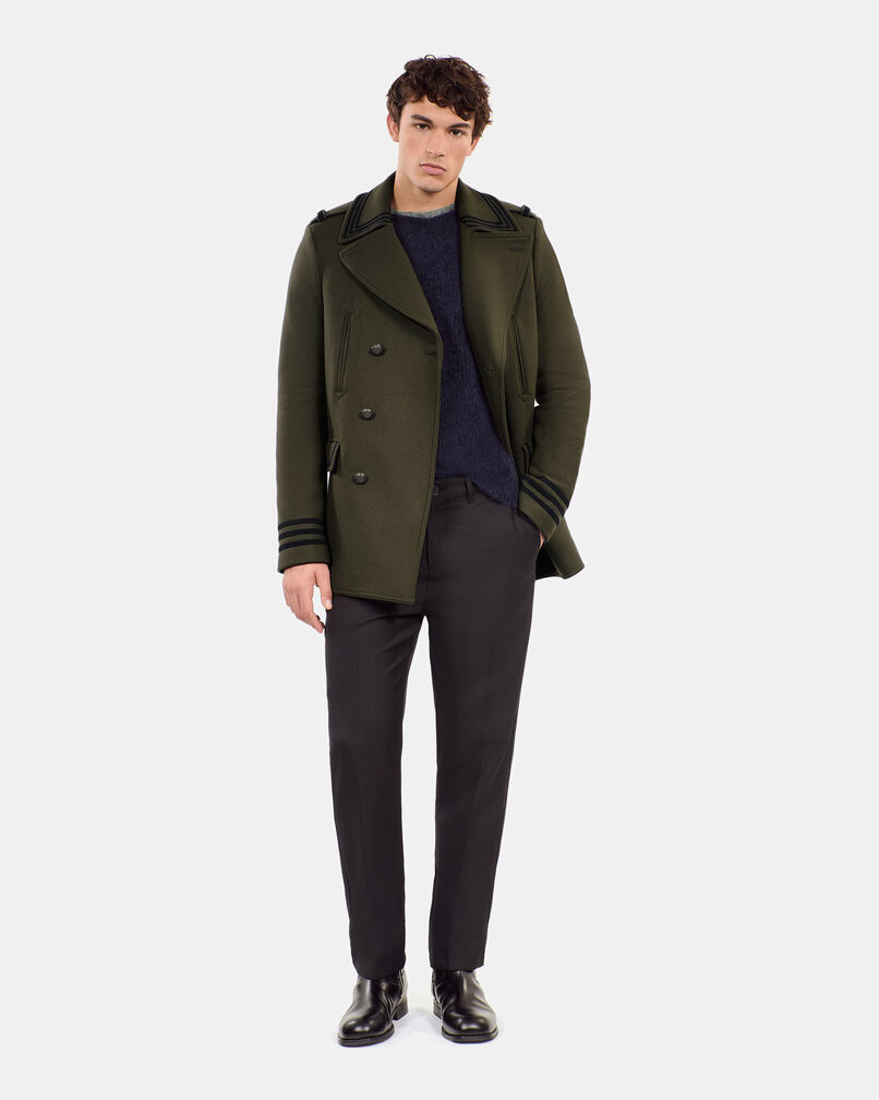 The Kooples HERREN KAKI khakifarbene cabanjacke im offizierstil