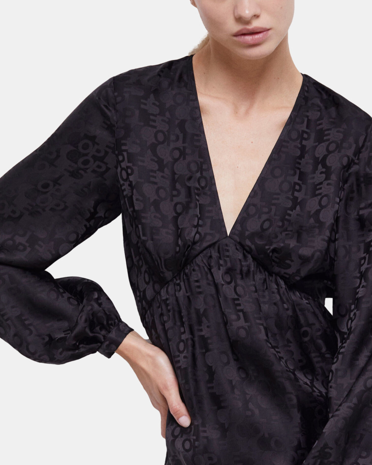 Robe courte logo The Kooples noire, BLACK, hi-res image number null